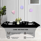 IVAPUPU 2 Pack 8FT Table Cloth for Rectangular Fitted Events Stretch Black Table Covers Washable Spandex Tablecloth Protector for Party, Wedding, Cocktail, Banquet, Festival