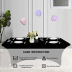 IVAPUPU 2 Pack 6FT Table Cloth for Rectangular Fitted Events Stretch Black Table Covers Washable Spandex Tablecloth Protector for Party, Wedding, Cocktail, Banquet, Festival