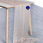 MDS Halloween Chiffon Table Runner - 12 Pack, 29 x 170 Inches, 14ft Each - Sheer Spooky Table Runners for Haunted House Parties, Trick-or-Treat Tables, Witchy Décor, Wedding & Events - Nude