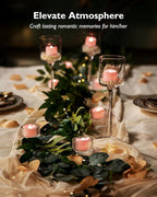 Homemory Pink Tea Lights Candles Battery Operated, 200+Hour Flameless Flickering Fake Electric LED Colored Tealights Candles for Romantic Wedding Decor, Baby Showers, Proposal, Valentine's, 12-Pack