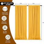 DWCN 10x7 FT Backdrop Curtains for Parties, Photography Backdrop Drapes with Rod Pockets for Wedding Decorations Stage Birthday Family Gatherings, 2 Panels 5ft x 7ft, Orange Yellow