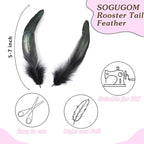 SOGUGOM Brown Rooster Tail Feathers - 200 pcs 5-7 inch Craft Feathers Bulk for Craft Projects, Halloween, Hats and Cocktail Table Centerpieces(Brown)