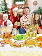 141 Pieces Gold Party Supplies, Party Dinnerware Sets Include Paper Plates Napkins Cups Silverware, for Wedding Bridal Shower Engagement Birthday Parties Decoration -20 Serves