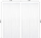 2 Pack White Tinsel Curtain Party Backdrop Decorations, Metallic Foil Fringe Curtain for Wedding Parties Door Streamers Christmas Baby Bridal Shower Birthday Bachelorette Photo Booth Party Decor