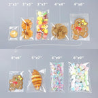 PigPotParty 4''x 4" Clear Plastic Cellophane Bags, 200 Pcs Small Self Sealing Cookie Bags for Gift, Party favor, Greeting Card,Candy, Treat, Goodies, Snack, Self Adhesive Resealable