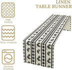 Rooster Table Runner,Farmhouse Animal Vintage Chicken Black White Plaid Check Tablecloth Burlap for Hotel Indoors Outdoor Dining Room Kitchen Home Decor,W13X L70 in