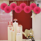 Red Birthday Decorations,DIY Red Paper Fans Hanging Decoration ,Party Supplies Party Fans 12in, Wedding Graduation Events Accessories 30 Color DIY Set （Red）