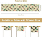 Mid Century Table Runner,Cat Geometric Stripe Colorful Abstract Pattern Print Tablecloth Burlap for Hotel Indoors Outdoor Dining Room Kitchen Holiday Party, 13x90in
