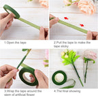 CHRORINE Floral Arrangement Kit Floral Tapes 22 Guage Floral Stem Wire 26 Gauge Green Floral Wire for Bouquet Wreath Making Supplies