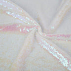 JYFLZQ White Iridescent Sequin Backdrop Curtains 4ft x 6.5ft 1 Panel Glitter Photo Booth Backdrops Sparkly Photography Background Drapes for Parties Wedding Bridal Showers