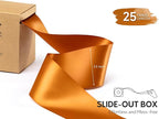 Copper Satin Ribbon 2.5 Inch Double-Faced Polyester Ribbons 25 Yards for Bows Crafts Gift Wrapping Christmas Flower Bouquet Fall Wedding