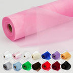 Crystal Organza Fabric Tulle 11 Inch by 50 Yards Sheer Tulle Rolls for DIY Craft Wedding Party Baby Shower Decor Gift Wrapping Party Supplies (Light Pink)