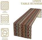 Retro Cabin Table Runner Rustic Bear Forest Farmhouse Lodge Jungle Table Runner for Dinner Party Living Room Kitchen Aztec Vintage 13x108 Inch