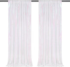 White Iridescent Sequin Backdrop 2 Panels 2FTx8FT Unicorn Backdrop Curtains Glitter Party Backdrop for Girls Birthday Decorations