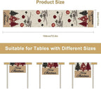 Merry Christmas Table Runner,Winter Xmas Holiday Kitchen Dining Table Decoration for Home Party Decor 13x60 Inch