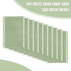 Satin Chair Sashes Bows Universal Chair Ribbon Ties Back Sash for Wedding Party Reception Events Banquets Hotel Event Chair Cover Decoration (7x108 inch) (100, Sage Green)