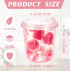 12oz Disposable Stemless Glasses With Strawless Sip Lids,PET Disposable Drinking Cups,Clear Plastic Wine Glasses for Parties Birthday,Wedding,Meeting,Christmas Party Supplies. (100, Pink)