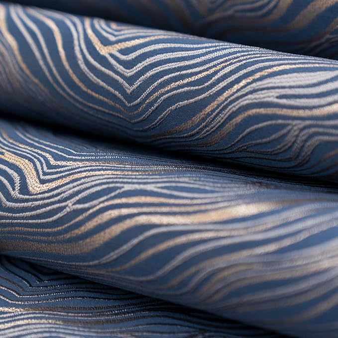 Avigers 12 x 108 Inch Decorative Luxury Abstract Striped Navy Blue Table Runners with Tassels for Home Living Room Bedroom Art Decor Wedding