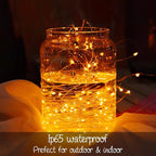 24 Pack LED Fairy Lights Battery Operated 7Ft 20Led Warm White Mini String Lights Waterproof Christmas Lights for Mason Jars Bedroom DIY Party Wedding Christmas Decor