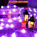 LORRYTE Connectable Purple Halloween Lights Outdoor Indoor - 43FT 100LED Globe String Lights Plug in with Timer, 13 Modes Fairy Light Waterproof for Party Halloween Decorations Bedroom Decor