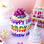 Yarcony Birthday Wrapping Paper Roll, Mini Roll Gift Wrapping Paper, Colorful Foil Girl Happy Birthday Gift Wrap Rainbow Present Paper for Boys Girls, Holiday,Party,Baby Shower(17 Inch X 16.5 Feet)