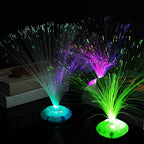 Retisee 12 Pcs Halloween Fiber Optic Lamp Multicolored Centerpiece Optic Lights Battery Powered with Cone Base Illuminated Crystals for Room Wedding Holiday Independence Day Tables Disco Party