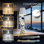 Wireless Bottle Lamp for Any Type of Bottle - LED Bottle Lamp for Indoor & Outdoor - 100% Waterproof - 3000K Warm Light - Wireless & Rechargeable, Unique and Beautiful Design (Navy Blue)