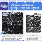 Qcity Black Shimmer Wall Backdrop 24PCS, Black Back Not See-Through Design, Square Sequin Glitter Backdrop Panel, Perfect for Outdoor Events, Birthdays, Wedding and Party Decoration