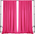 Sugargirl 10x10FT Fuschia Backdrop Curtains Polyester Photo Backdrop Drapes Curtains 2 Panels with Rod Pockets for Party Birthday Wedding Photography Home Decoration