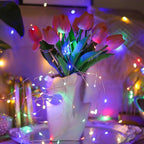 WATERGLIDE 12 Pack Colorful Fairy Lights Battery Operated (Included), 7 ft 20 LED Mini String Lights, Waterproof Silver Wire Firefly Starry Light for DIY Wedding Christmas Party Mason Jars Decor
