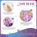 Jutom 6 Pieces 3.3 x 6.6 ft Wavy Tinsel Foil Fringe Curtains Foil Fringe Streamer Backdrop Party Curtain for Sea Mermaid Baby Shower Birthday Party Decoration(Light Purple)
