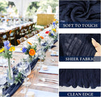 3 Pack Navy Blue Cheesecloth Table Runner 10FT Boho Gauze Cheese Cloth Table Runner Blue for Wedding Party Baby Shower Birthday Summer Home Decor Holiday Decorations