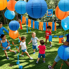 Blue Orange Paper Lanterns Decorative 12pcs Party Hanging Decorations for Party Birthday Bachelorette Wedding Birthday Baby Shower Graduation Anniversary Blue Orange Room Decor