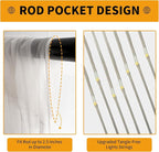 White Tulle Backdrop Curtain with Lights String - 10x10ft Sheer Backdrop with 300 LEDs for Wedding, Baby Shower, Bridal Shower, Birthday Party Photo Shoot Background and Home Decorations
