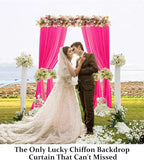 DUOBAO Hot Pink Chiffon Backdrop Curtains - 2 Panels 29"x96" - Wedding Sheer Backdrops for Elegant Living Room Voile Window Drapes Photography Wedding Ceremony Decor