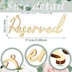 12 Pcs Reserved Seating Signs for Wedding Chairs Hanging Wooden Rustic Reserved Row Signs with Rope Wooden Tag for Wedding Church Pews Restaurant(Wood)