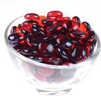KINGOU Flat Glass Gems/Marbles/Stones/Beads for Vase Filler, Table Scatter, Games - 1 Lbs (17-19mm, Approx. 3/4")-Red