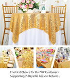 ShinyBeauty Sequin Tablecloth Table Linen Table Cover Table Overlays for Wedding Party Decor Backdrops ~1122S (54x54-Inch, Gold)