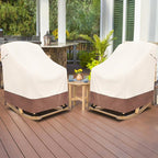 Okcool Patio Rocking Chair Cover 2-Pack,Rocking Chair Covers for Outdoor Furniture, 27''W x 34''D x 45''H Inch,Rocking Chair Covers Waterproof,Beige & Brown