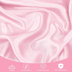 fani 12 Pack 108 Inch Light Pink Satin Tablecloth - Silky Round Tablecloth Overlay Smooth Fabric Table Cover, Bright Table Decoration for Wedding Party Banquet Events Restaurant Kitchen Dining