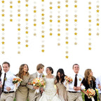 White-Gold Champagne Party-Decorations Bachelorette-Christmas Garland - 62ft Twinkle Little Star Hanging Streamers Banner, Wedding Birthday Baby Bridal Shower Engagement Decor Hugtmr