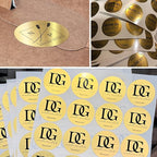 Custom Business Logo Stickers, Personalised Logo Labels - Any Shape, Waterproof, Perfect for Branding & Packaging. Glossy Finish (Golden Lustre)