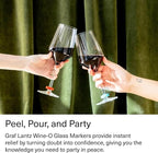 Graf Lantz - Wine-Ote's Merino Wool Wine Glass Charms (Cheers) 7 Count - Drink Markers with Note Card - Reusable - 7 Colors - Boho Style - Home Decor, Party Favors & Vacation Essentials - 5mm Felt