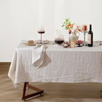 Talasily Linen Tablecloth 100% Pure Linen Table Cloth 60x132 Inches Rectangle Tablecloths Washable Cloths for Kitchen, Dining, Buffet Parties, Holidays, Picnic, Weddings and Restaurants-Natural Linen