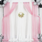 4Pcs 2Ft x 8Ft Pink Sequin Backdrop Curtains, Glitter Photography Background, Sequence Xmas Thanksgiving Backdrop (Pink, 4 pcs-2ftx8ft)