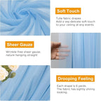 Wedding Arch Draping Fabric 1 Panel 28.7" x 20FT Dusty Blue Sheer Chiffon Backdrop Drapes for Wedding Ceremony Birthday Party Bridal Shower Outdoor Decoration