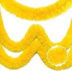 50 Feet Macaron Yellow Christmas Tinsel Garland, Metallic Foil Twist Banner Wall Hanging Tinsel Streamers Backdrop for Parade Floats, Christmas, Mother's Day, Birthday Party Decorations(2in x 50ft)
