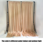 10 x 7 Feet Champagne Backdrop Curtain for Partie, Background Curtains for Photoshoot, Birthday, Wedding, Halloween, Thanksgiving, Christmas Day, New Year Party Decorations 5Ft x 7Ft, 2 Panels