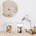 Silver Floating Frame (5"x7", Vertical), For Picture 4x6, 3.5x5, 2x3, Small Desktop Photo Frame, Classy Gift For Festival, Wedding, Home or Office Décor
