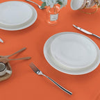 Fitable Rectangle Tablecloth Stain and Wrinkle Resistant Washable Polyester Table Cloth for Buffet Parties and Camping (60x84 inch, Orange)